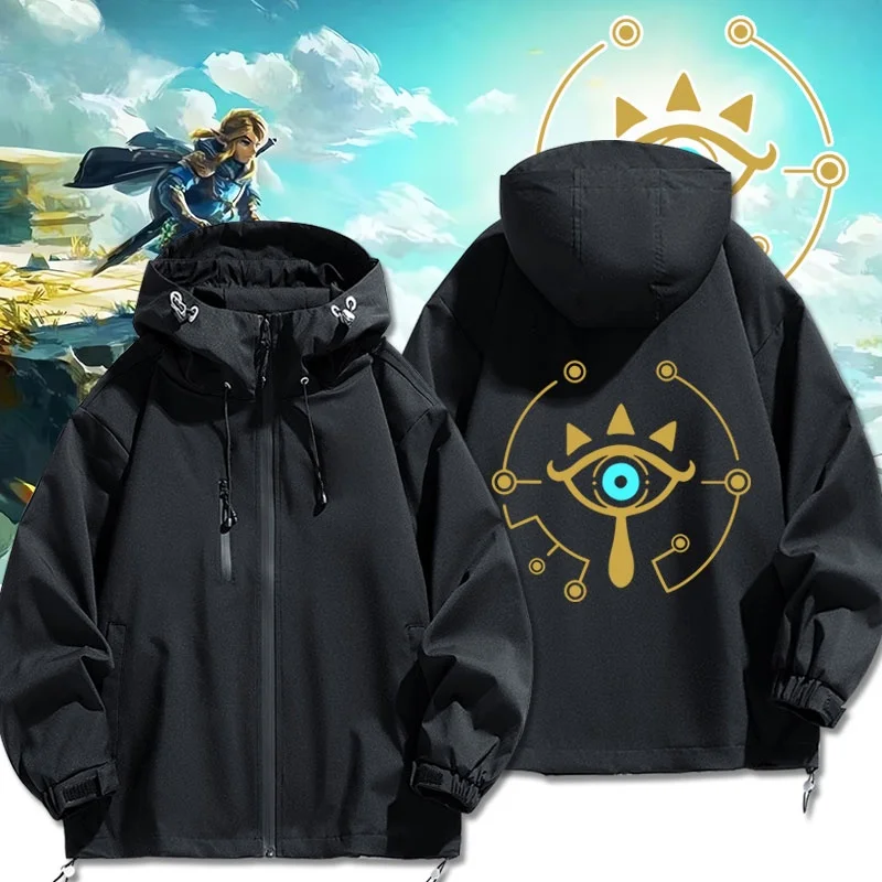 

Куртка-ветровка Hyrule Legend of Windbreaker Jaet ex Tee-In-One из ветрозащитного полиэстера с капюшоном и застежкой-молнией, стандартный крой