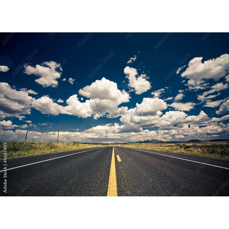 SHENGYONGBAO Highway Nature Scenery Photography Backdrops Travel Landscape Photo Backgrounds Studio Props GLL-01