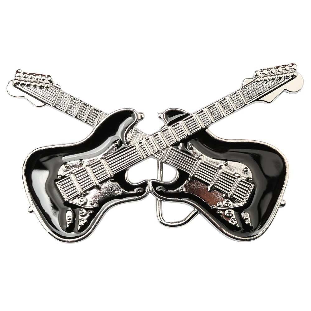 Zinc Alloy Double Guitar Belt Buckle Width 4cm