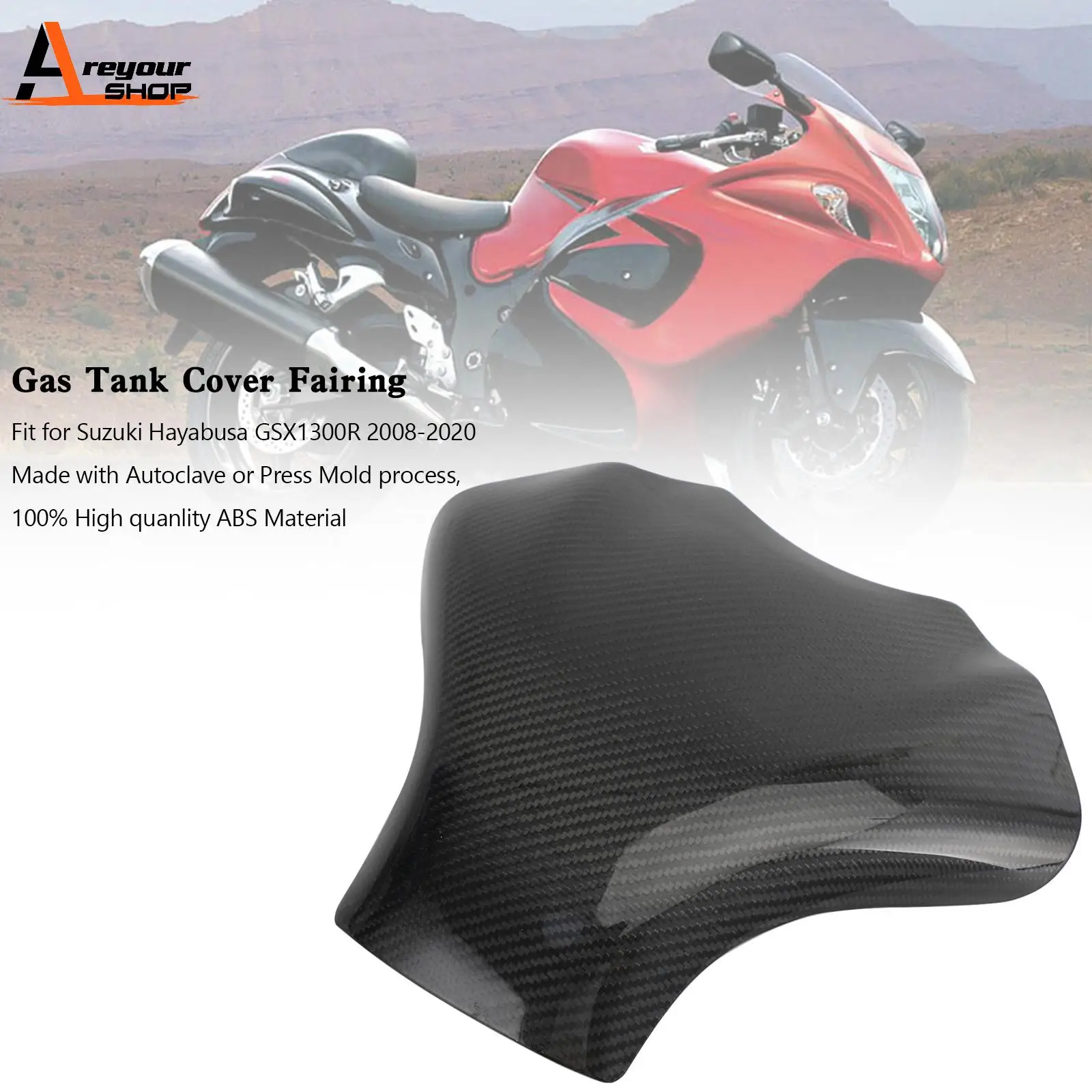 

Areyourshop Gas Tank Cover Fairing Protector for Suzuki Hayabusa GSX1300R 2008-2020 Carbon Motorcycle Accessories