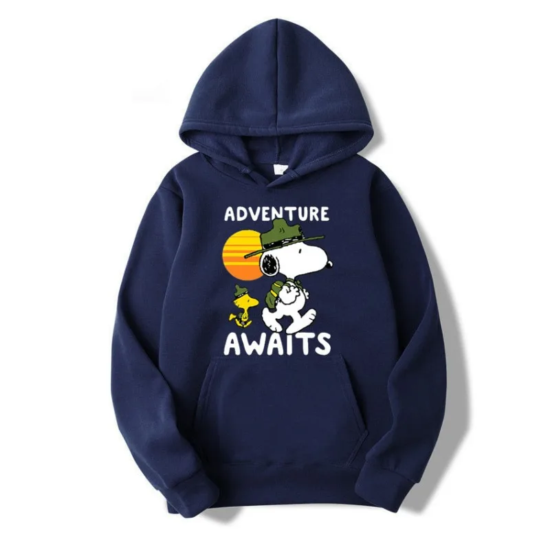 Snoopy Adventure Awaits Premium Fun Printed Men\'s Hoodie Cartoon Women Oversized Sweatshirt Tops Autumn Winter Couple Pullover