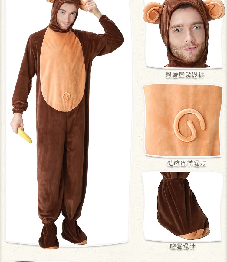 الأسرة مطابقة القرد زي الكبار الاطفال هالوين عيد الميلاد تأثيري الزي فستان بتصميم حالم الحيوان بذلة حزب كرنفال حلي #4