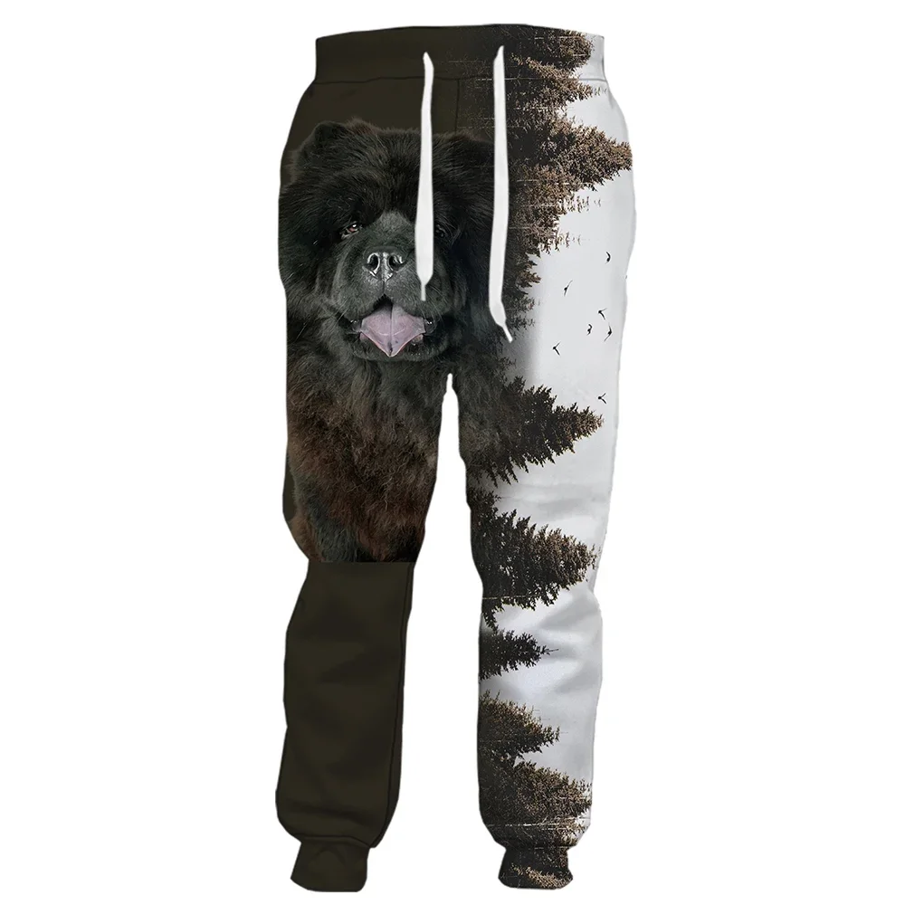 HX Chow Chow Printed Pants 3D Graphic Animals Sweatpants Elastic Pockets Sportswear Casual Harajuku Streetwear Dropshipping