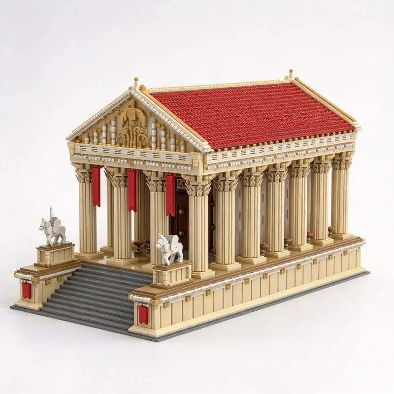 20329PCS Ancient Roman Temple Classical Architecture Building Blocks Creative Model DIY Assembly Toy Collection Display Gift