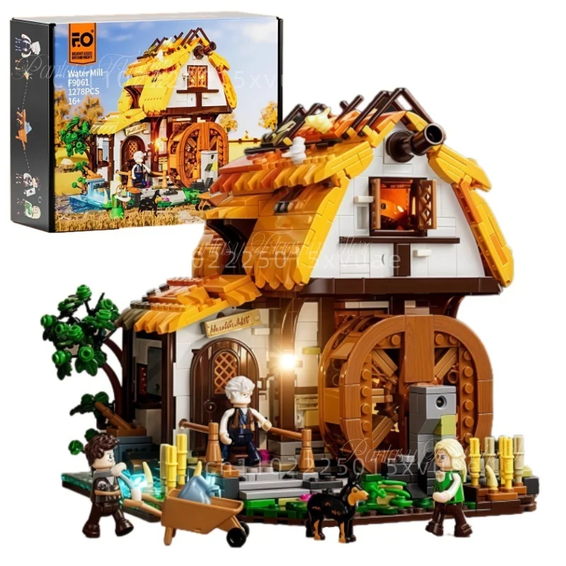 

New Medieval Series Mill Building Blocks Street Apartment Farm House Assembling Model Toys Collect Decoration Christmas Gift