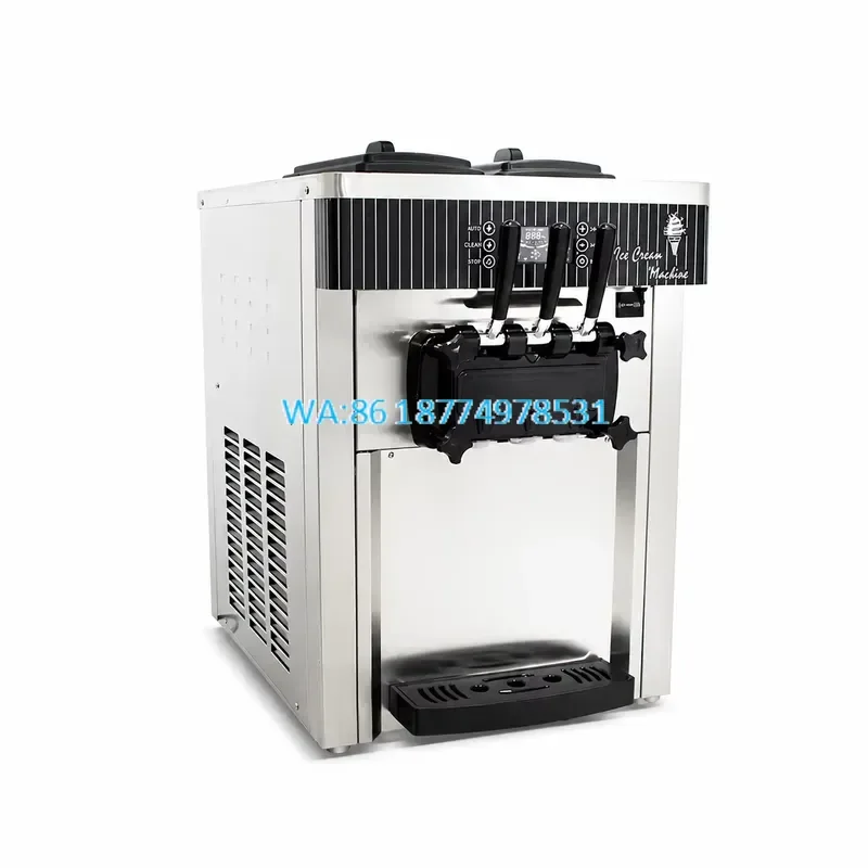 Wmwmnu High Capacity 3 Flavor Commercial Ice Cream Maker Countertop Soft Serve for Restaurant Cafe Ice Cream Shop