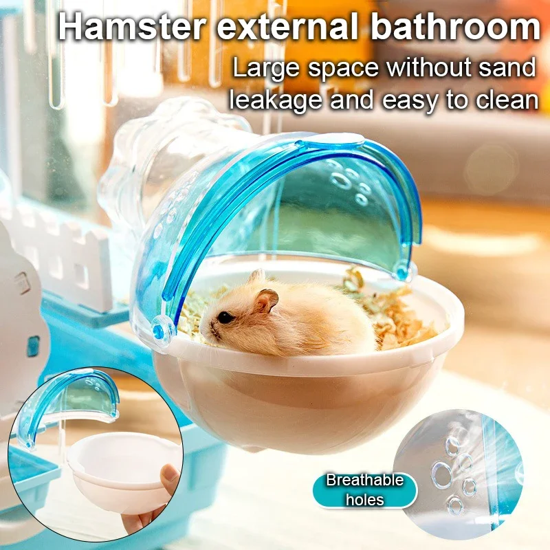 Hamster External Bathroom Multifunctional Anti Splash Sand Modification Bathhouse Sauna Sandbox Acrylic Large Space Pet Supplies