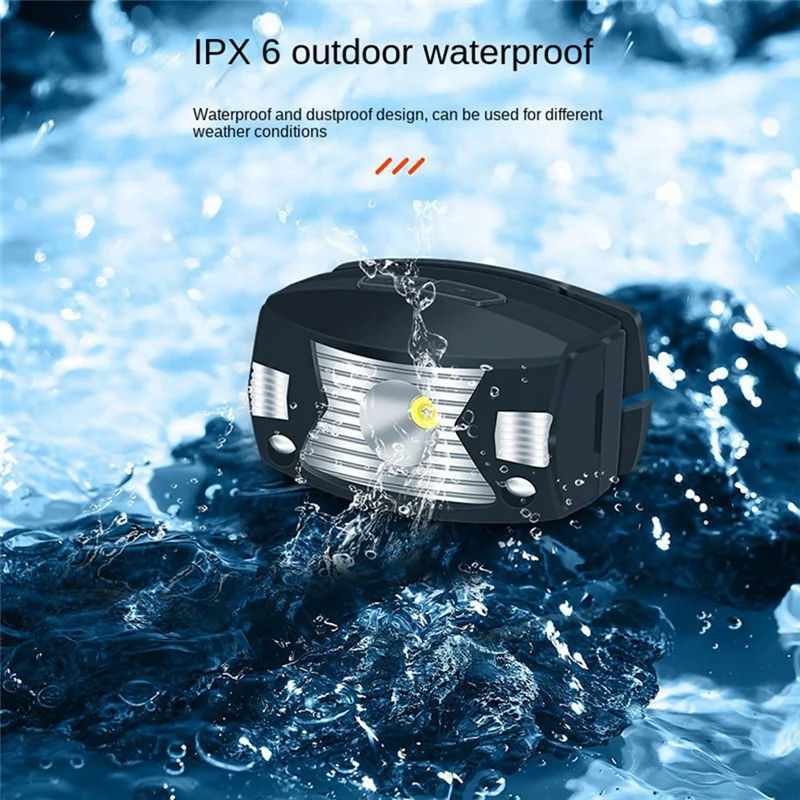 Faros LED con Sensor para exteriores, carga rápida USB, impermeable, ligero, para pesca, Camping, correr