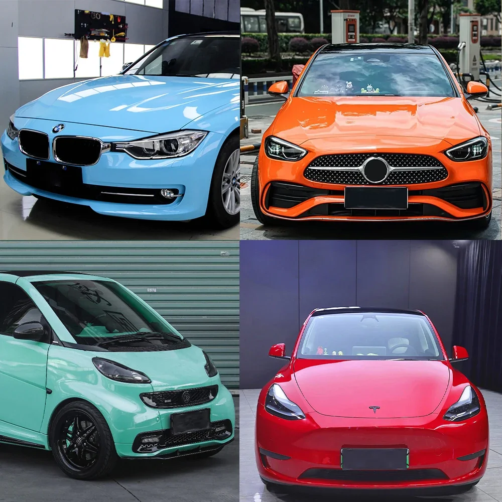 

Premium PET Vinyl Film Wrapping Roll Car Vehicle Body Wrap Sticker Self Adhesive Auto Decal Decoration Bubble Free Air Release