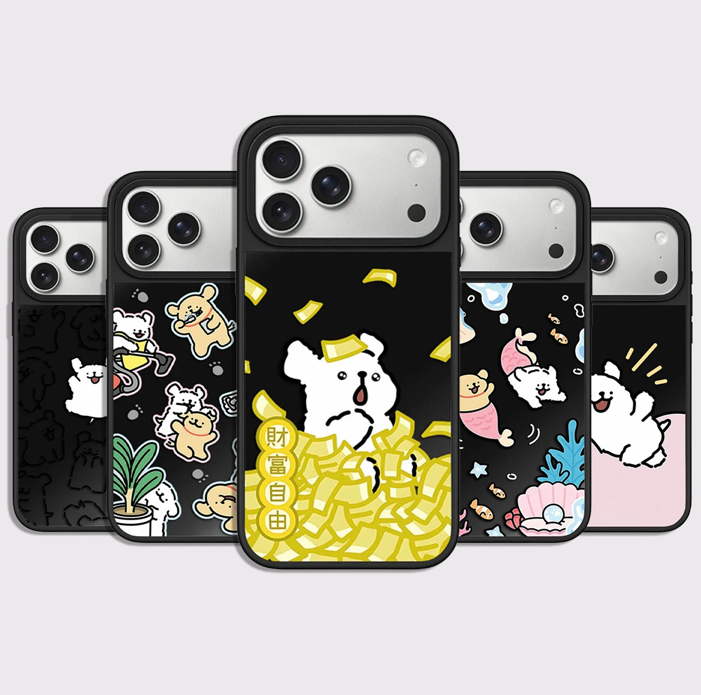 

Financial Freedom Dog Black Mirror Surface Magnetic Phone Case Cover for IPhone 13 14 15 16 17 Pro Max Case for IPhone Air