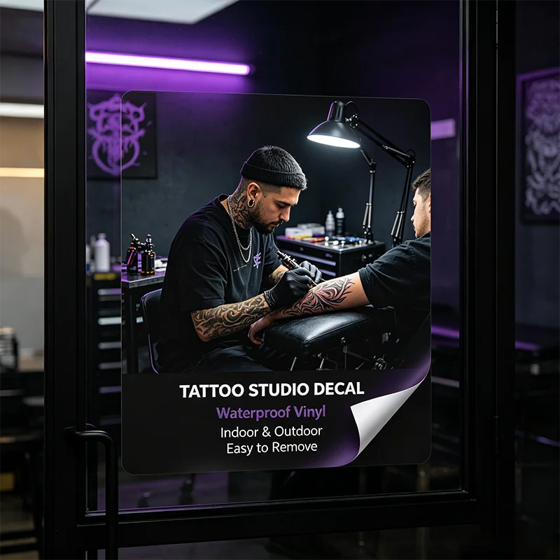 Any Size 100cm Custom Sticker Waterproof Vinyl Decal Hair Salon Tattoo Studio Removable Indoor Outdoor Business Shop Decor Sign