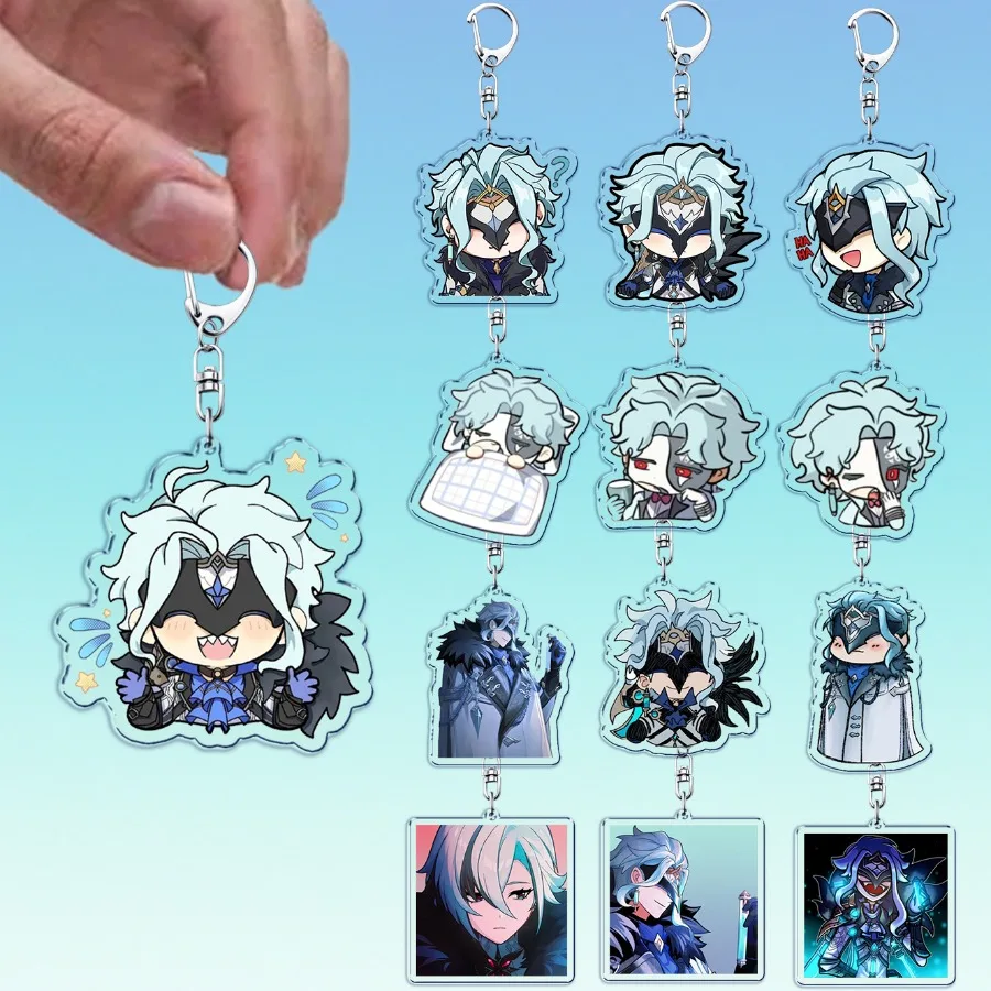 Llaveros Dottore de dibujos animados bonitos para accesorios, llaveros de joyería de Anime para jugadores, regalos para amigos con dijes Chibi