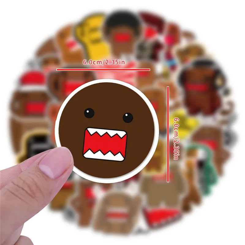 Domo Kun Stickers 50 Pieces Set Cartoon Anime Cute Scrapbooking Sticker Book Decor Waterproof