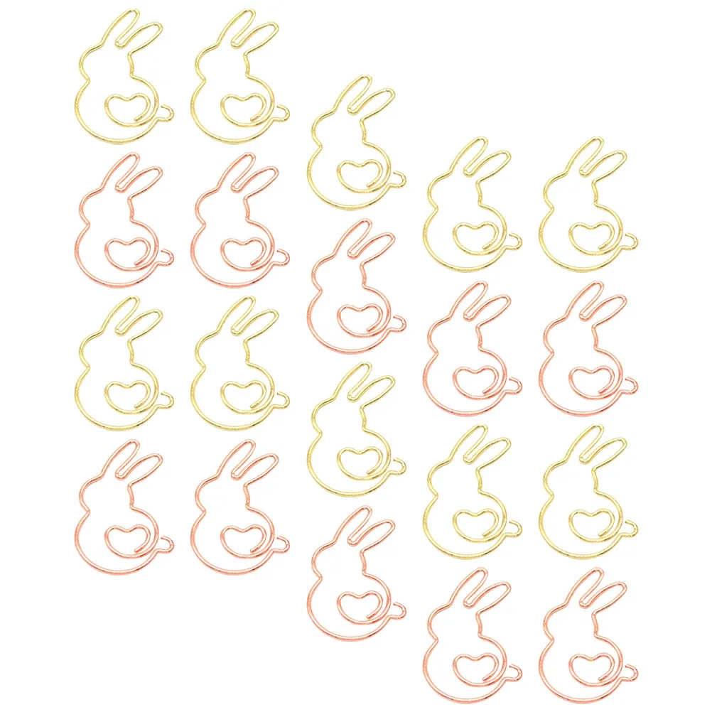 

20Pcs Rabbit Clips Gold Marking Pins Rabbit Marking Clip For School Office Student Supplies Metal Gifts