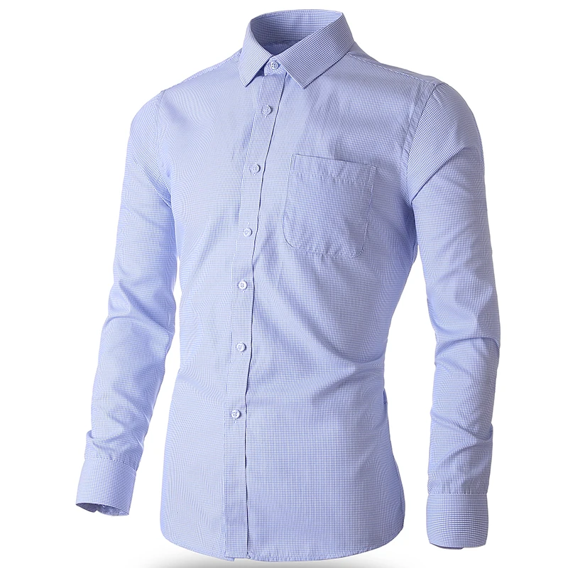 Camisa Formal de manga larga con bolsillos para hombre, camisa profesional clásica de oficina de negocios, talla grande S ~ 8XL