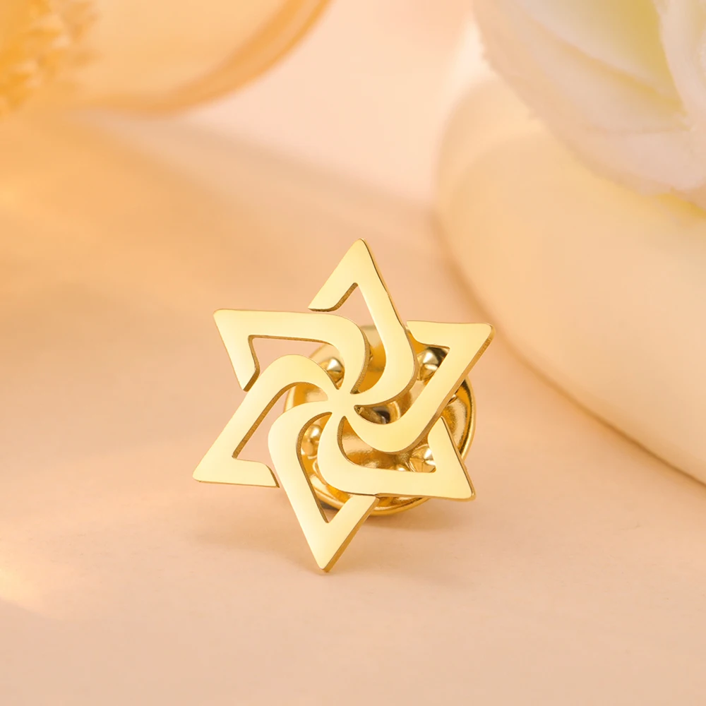 Dawapara Spiral Judentum Davidstern Brosche Pins Hexagramm Wirbel Raelian Unendlichkeitssymbol Edelstahl Schmuck – Detail 10