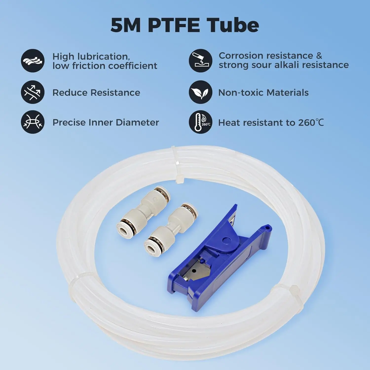 Official PTFE Tube 2.5mm ID 4mm OD, for Bambu Lab X1/ X1C/ P1P/ P1S/ A1/ A1 Mini, Creality K1 Max/Ender 3 V3 3D Printer. gallery 2