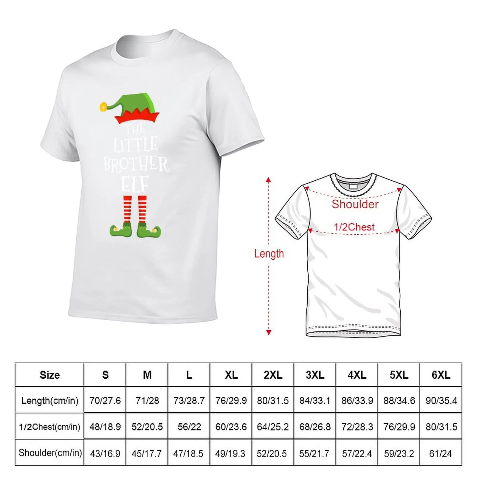 Elfo pequeño hermano divertido pijama familiar a juego de Navidad, camisetas para hombre, Camiseta de algodón para hombre, Camiseta de algodón 100%
