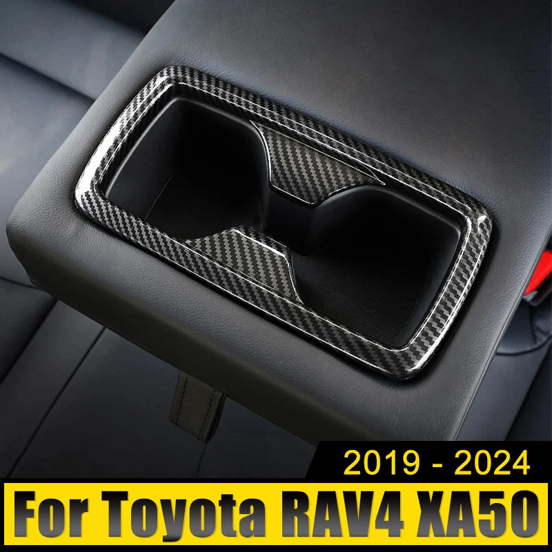 

ABS Car Rear Center Armrest Water Cup Frame Cushion Cover Trim For Toyota RAV4 XA50 2019 2020 2021 2022 2023 2024 RAV 4 Hybrid