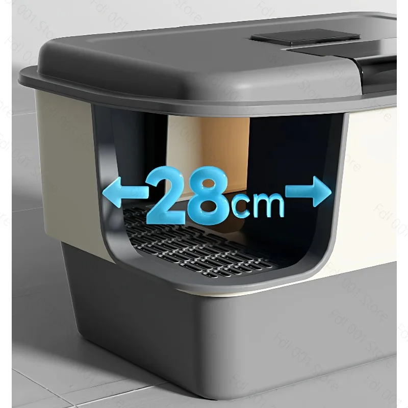 Extra Large Corridor Cat Litter Box, Fully Enclosed, Odor-proof and Splash-proof Huge Type