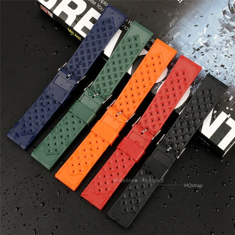 20mm 22mm Tropic Silicone Strap for Citizen Rubber Watchband for Seiko Waterproof Bracelet Quick Release Wristband for Casio