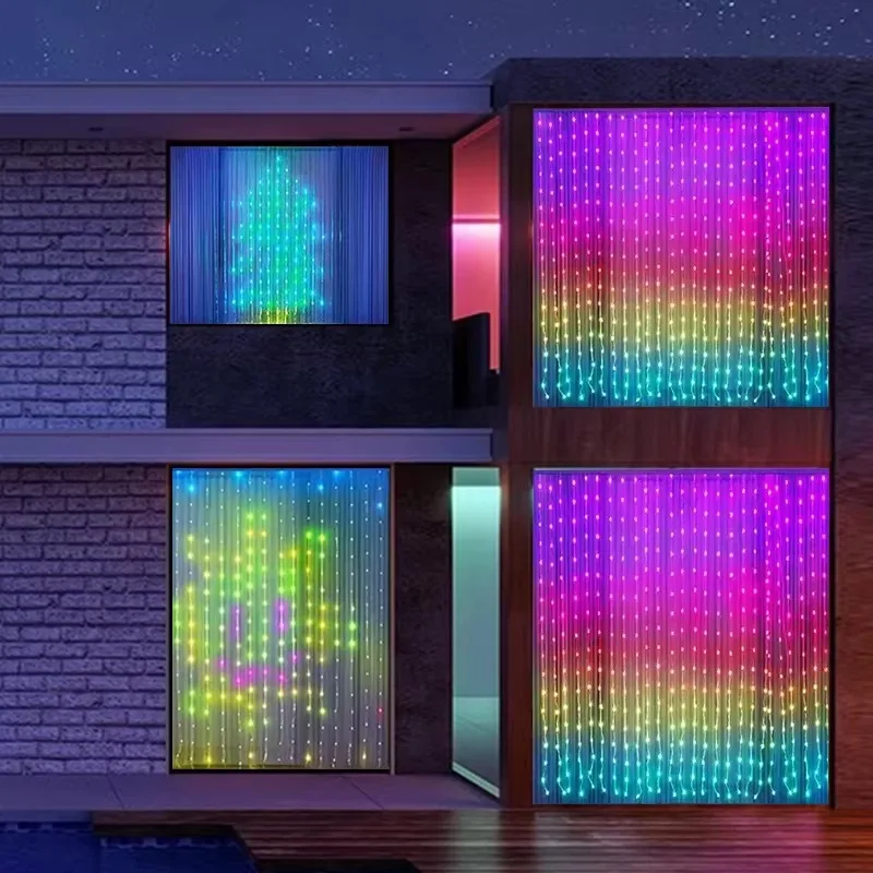 Curtain Line Light Dream Color Text Programmable Smart Light Emitting Diode Christmas Wedding