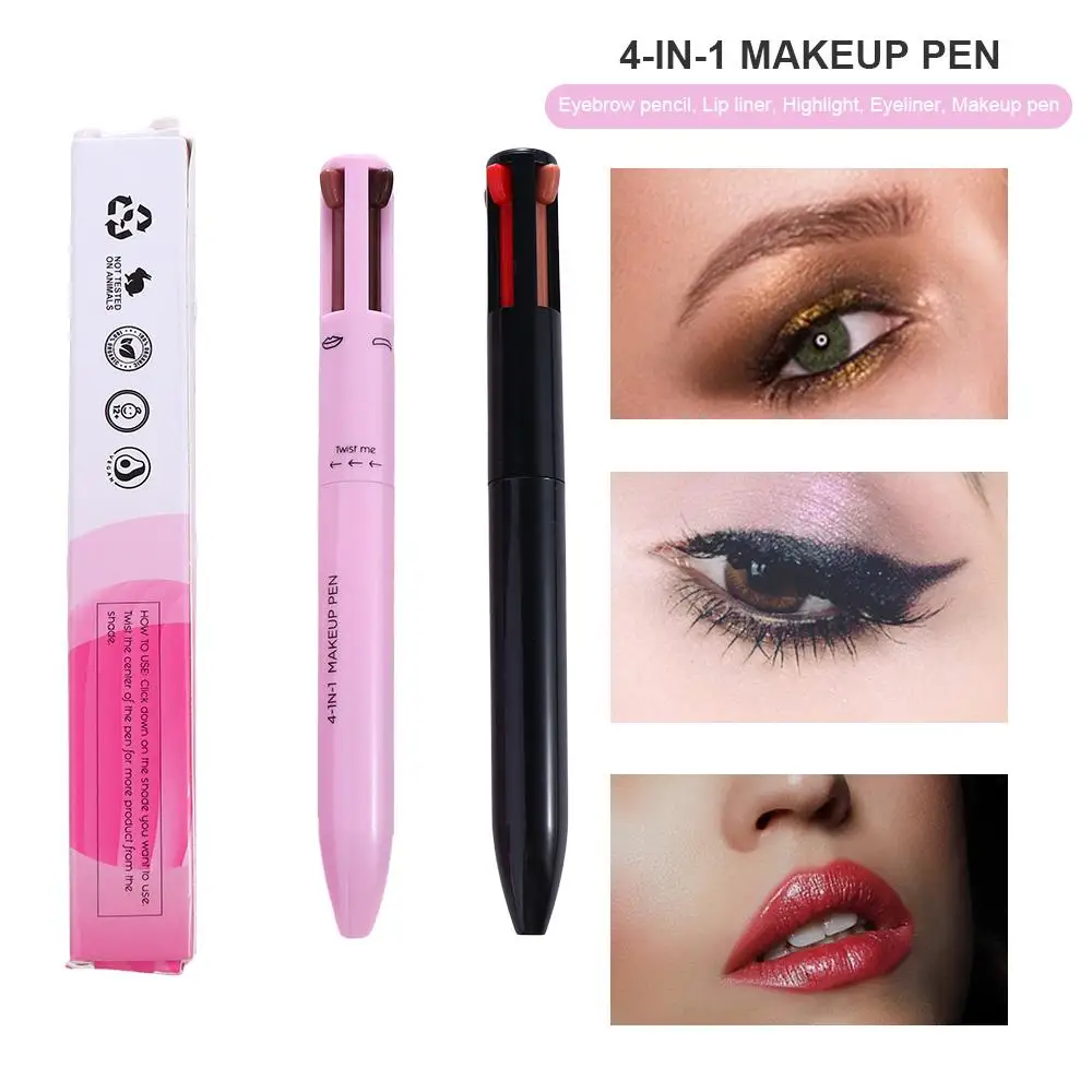 

Long Lasting 4 In 1 Eyebrow Pencil Waterproof Glitter Highlighter Lying Silkworm Pen Multifunctional Lip Liner Tattoo Marker