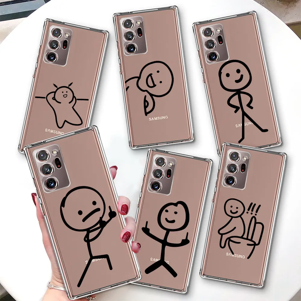 Cartoon Matchman Case for Samsung Galaxy Note 20 Ultra 9 10 Lite 8 TPU Transparent Soft Phone Cover J4 M12 M52 J6 2018