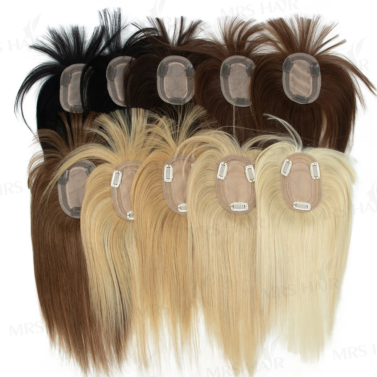 Women's Human Hair Clip-In Bangs Toppers – Thinning Crown Hair Pieces with 360° Scalp Line Coverage
