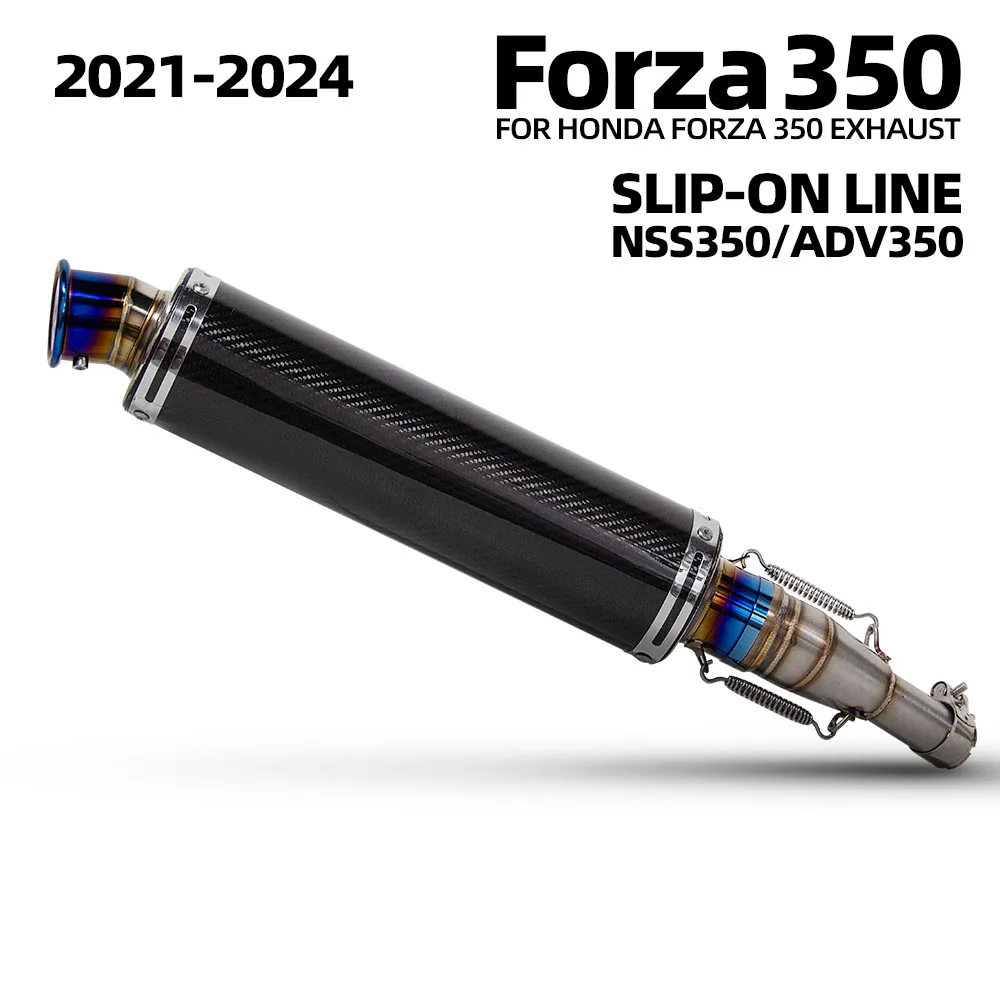 

Motorcycle Slip on Line Exhaust For Honda ADV350 Forza350 NSS350 2021-2024 Middle Pipe Hurricane GP-89 Muffler with DB Killer