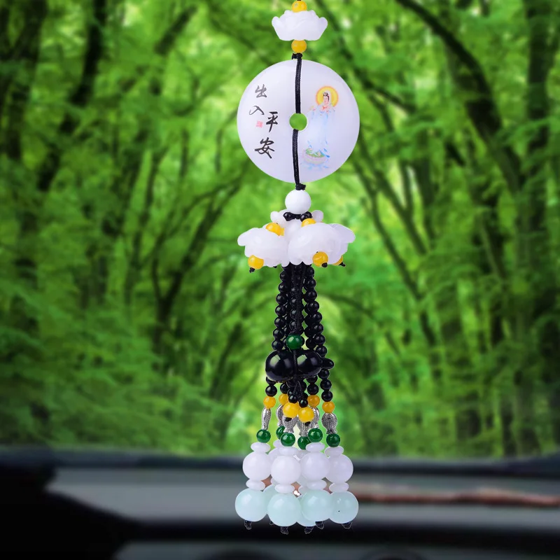 

New Peace Buckle Automobile Hanging Ornament Car Rearview Mirror Obsidian Gourd Ornaments Car Interior Decoration Supplies Decor