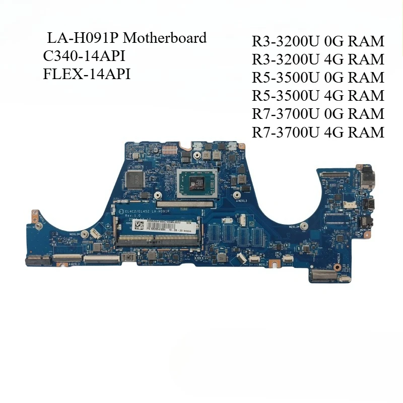 

LA-H091P Laptop Motherboard for LENOVO C340-14API FLEX-14API Mainboard CPU R3-3200U R5-3500U R7-3700U FRU 5B20S41884