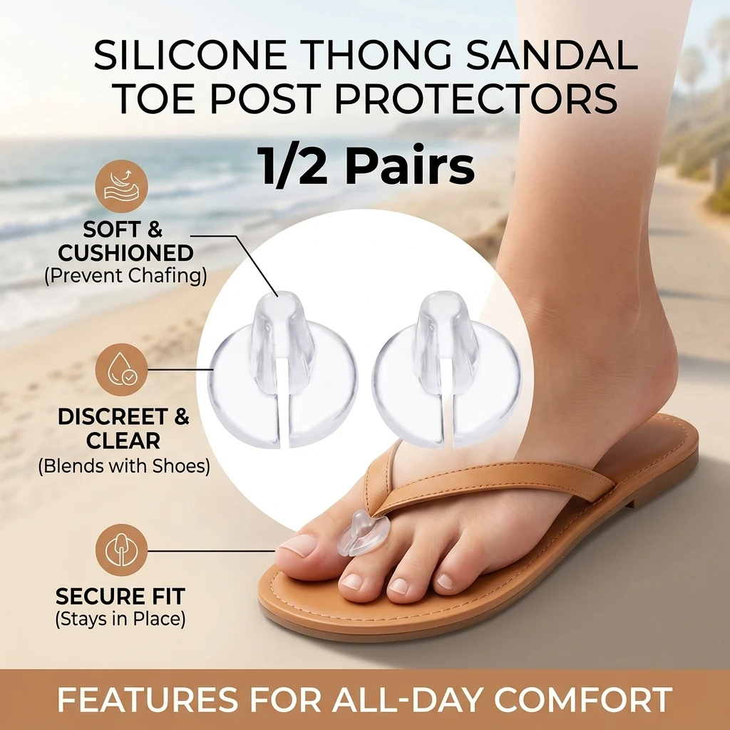 1/2 Pares de Almohadillas de Gel Suaves para Chanclas, Protectores de Dedos para Sandalias, Inserciones, Protectores, Plantillas, Almohadillas de Agarre para Zapatos, Almohadillas Metatarsales