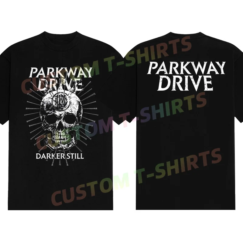 

2024 Hot Sale Summer 100% Cotton Black Smoke Skull By Parkway Drive T Shirt Men Short Sleeve Cool Tee Hip Hop Streetwear T-shirt