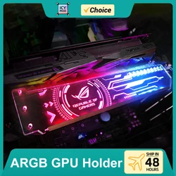 VGA Holder ARGB Transparent Horizontal GPU Bracket Video Card Support Graphics Stand AURA PC Water Cooler CPU