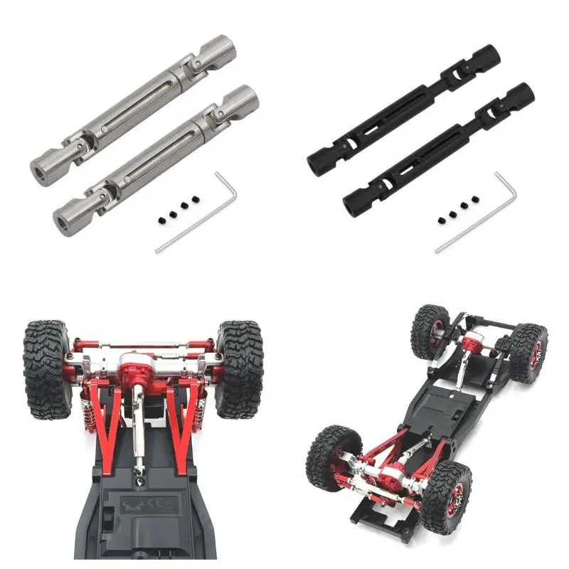 MN78 MN82 LC79 메탈 드라이브 샤프트 CVD 드라이브샤프트 3mm에서 4mm 샤프트 슬리브 포함 1세트 1/12 RC 자동차 업그레이드 부품 액세서리