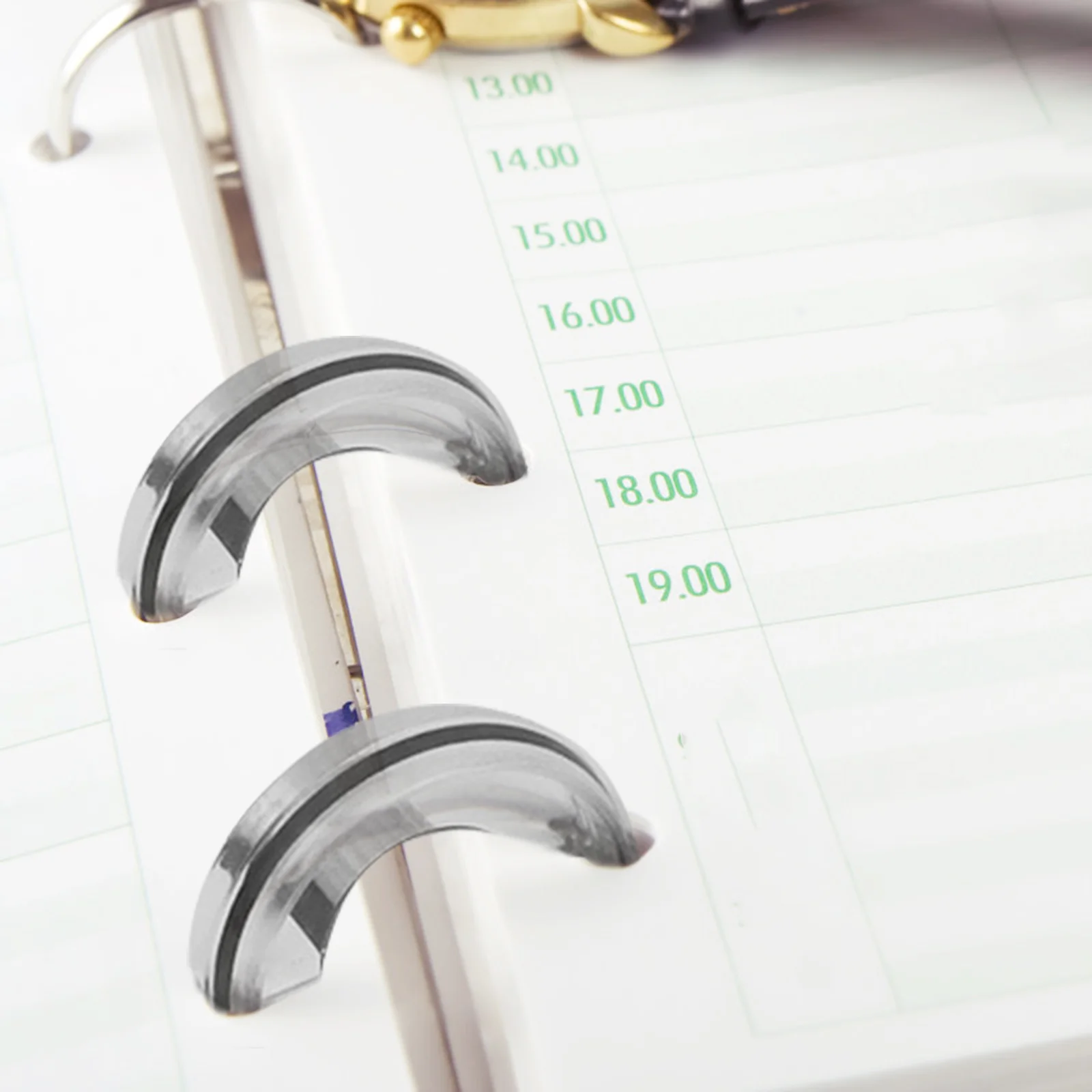 100pcs Transparent Loose-Leaf Binder Rings Plastic Binding Clips For Index Cards Openable Detachable Mechanism Office Supplies