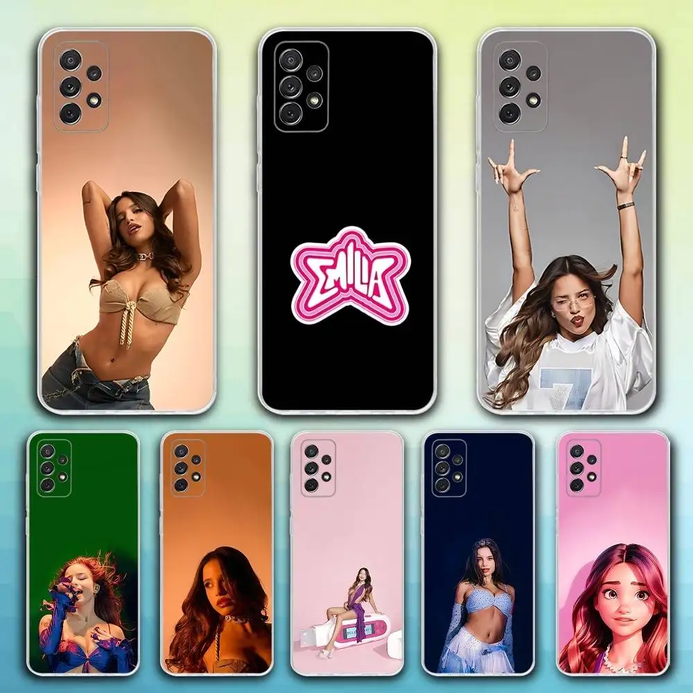 

E-Emilia mp3 Singer Mernes Phone Case For Samsung S30,23,21,22,20, FE lite,S10,9,8,7 PIus Note20ultra Soft Transparent