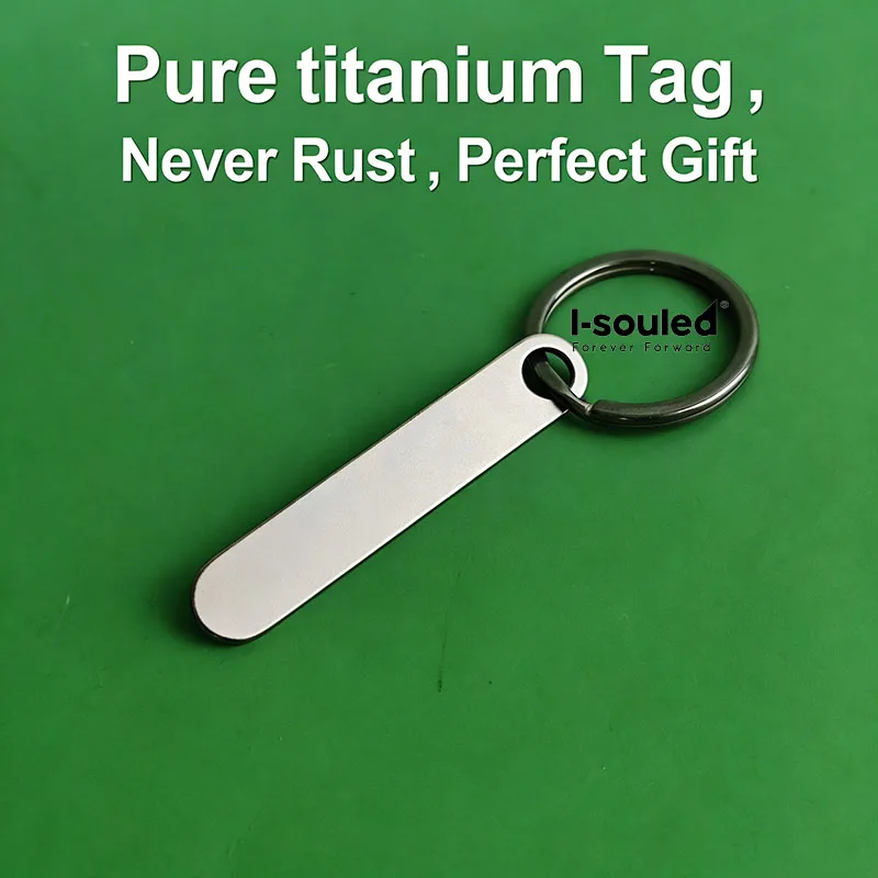 

Titanium Keychain Blank Tag DIY Laser Engraving Metal Pendant Hypoallergenic Gift