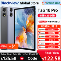 Blackview Tab 16 Pro Tablet 8GB+256GB 11'' FHD+ Display 7700mAh Battery Android 14 Widevine L1 Unisoc T616 Tablet Pad PC