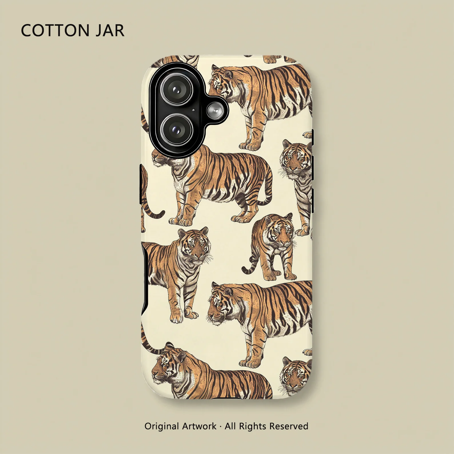 

Tiger Art Hybrid Case MagSafe TPU PC for iPhone 12 13 14 15 16 17 Pro Plus Max Fundas iPhone