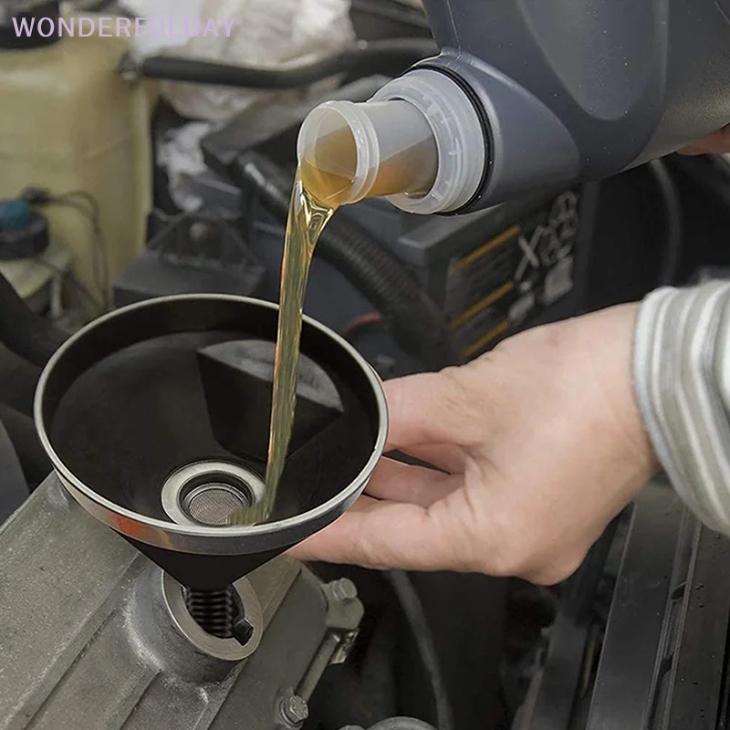 

New 2-In-1 Refueling Funnel With Strainer Can Spout For Oil Water Fuel Petrol Gasoline For Auto Car Motorcycle Bike Truck ATV
