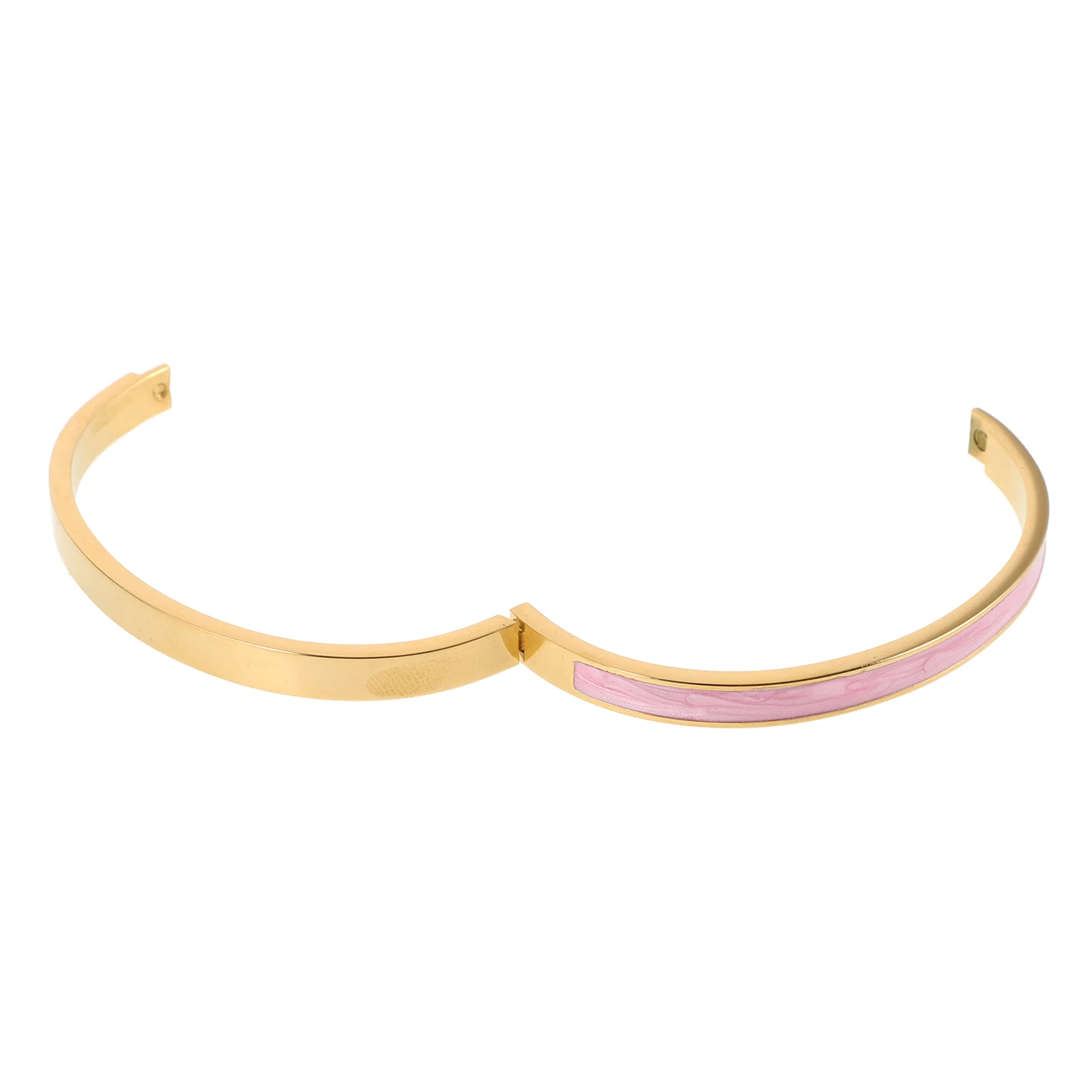 

s Electroplated Non Fading Bracelet 32#Pink Drip Oil Minimalist Titanium Steel Wrist Bangle Women Bracelets Aesthetic Fashion