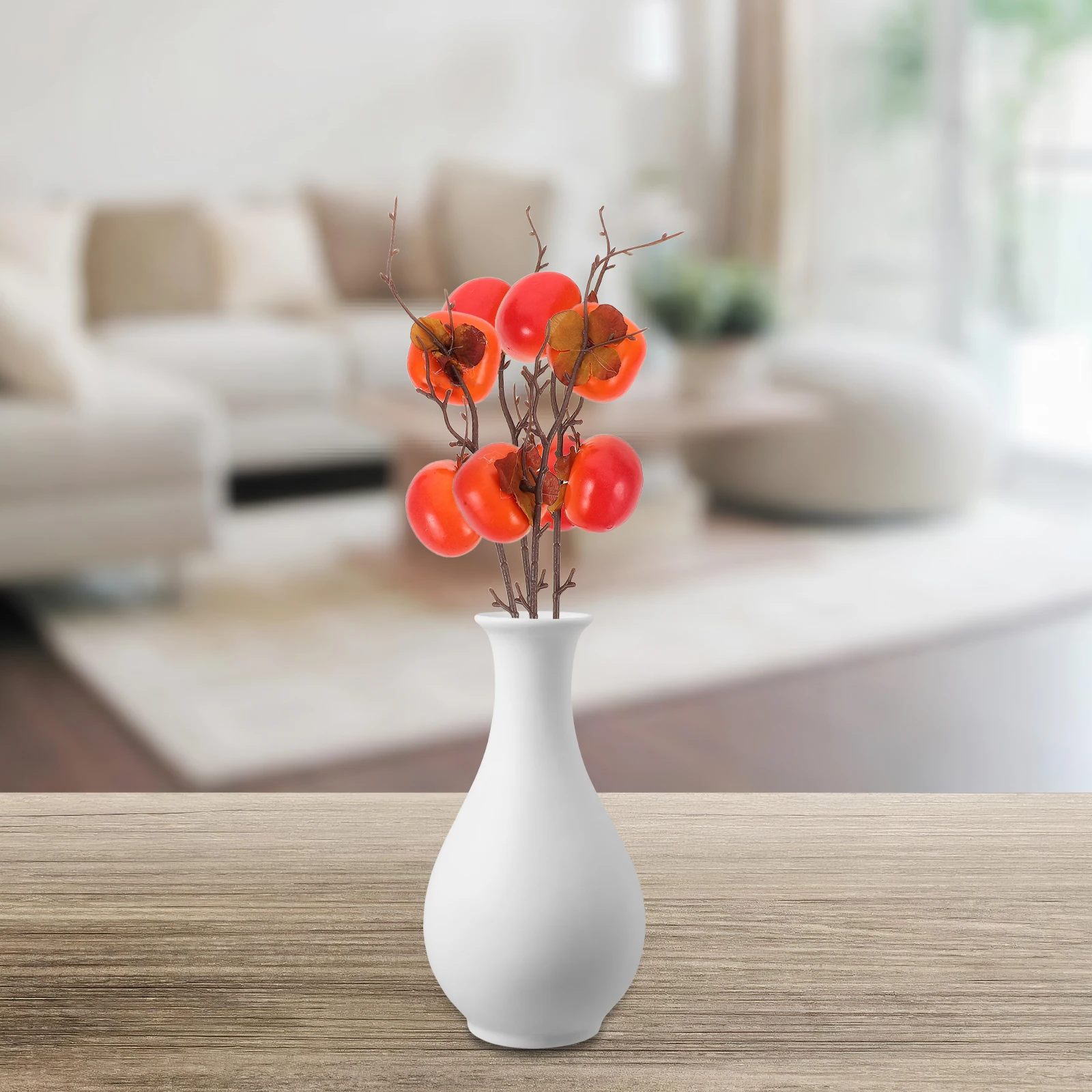 

4 Pcs Simulated Persimmon Decoration Vase Fake Lemon Tree Artificial Persimmon. Branches Fruit Decorations