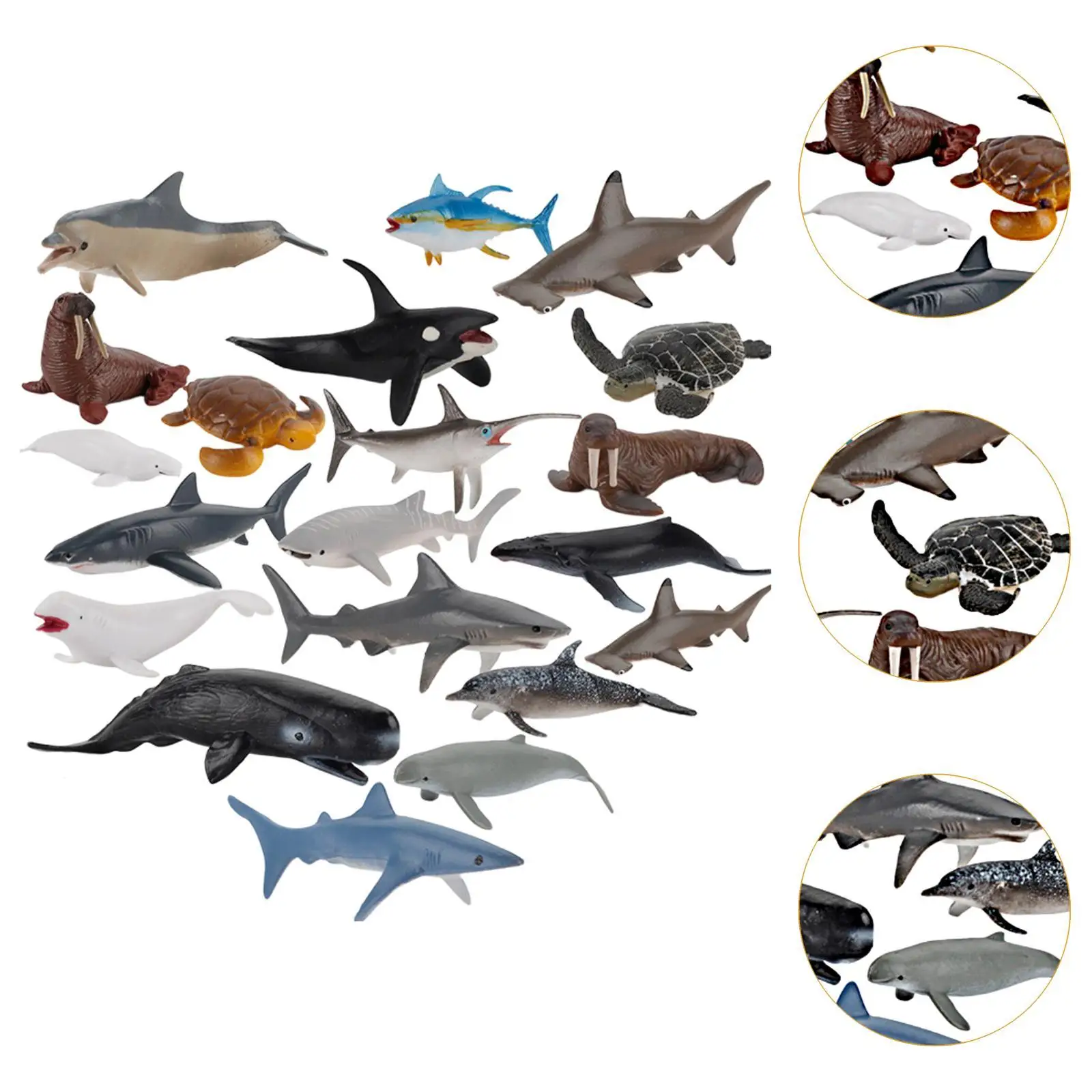 20 قطعة من نماذج الحيوانات البحرية للأطفال، تماثيل حيوانات واقعية في أعماق البحار لكعكة عيد الميلاد، هدية للطاولة #5