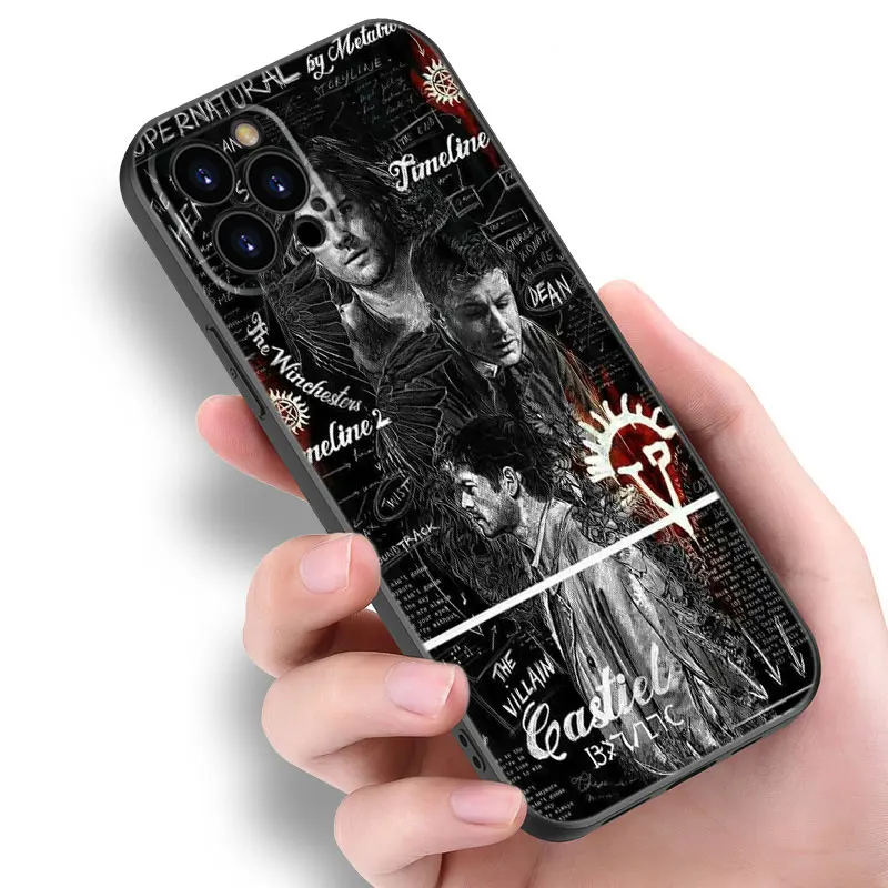 Supernatural Tv Show Black Silicone Phone Case For Apple iPhone 12 13 Mini 11 14 15 16 Pro Max 7 8 Plus