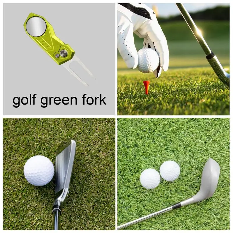 Metal Golf Divot Tools Folding Portable Tool For Golf Divot Repair Men Divot Tool With Ball Marker For Golf Course Golf Club