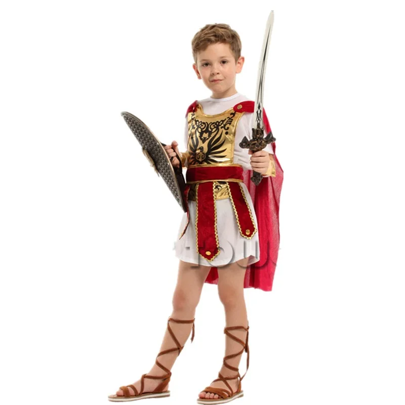 Oude Romeinse Gladiator Cosplay Kruisridders Kostuum Halloween Kid Ridder Krijger