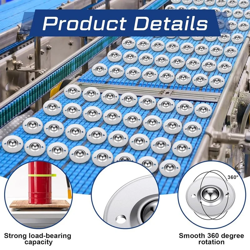 Hot 5/8In Roller Ball Transfer Bearing Ball Transfer Bearing Casters Carbon Ball Bearing Rollers 360 Rotation For Conveyor
