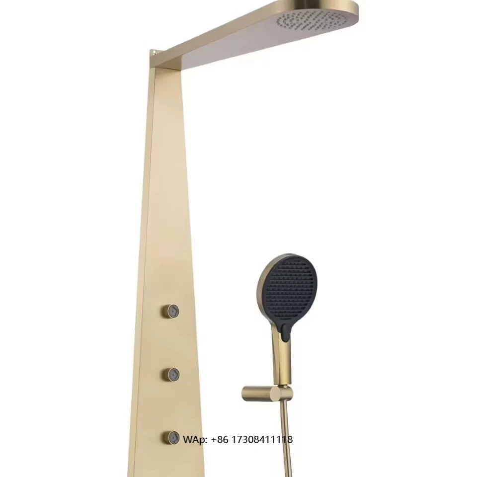 

Горячая распродажа: хромированный серый душевой набор с эффектом матового золота, ручной душ высокого давления с экономией воды, смеситель для ванной с переключателем